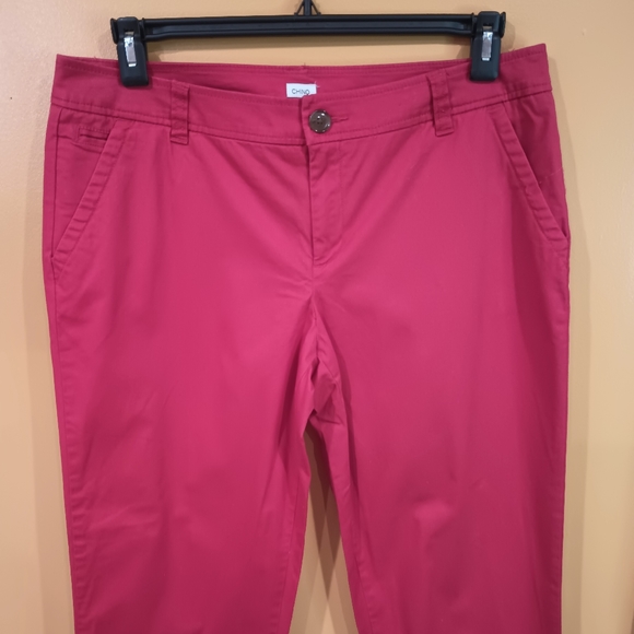 Liz Claiborne Red Chino Cropped Pants Size 12 - Picture 7 of 11